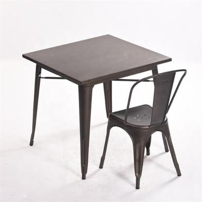 China Custom made dining table and modern metal dining table new design metal chairs set for restaurant for sale