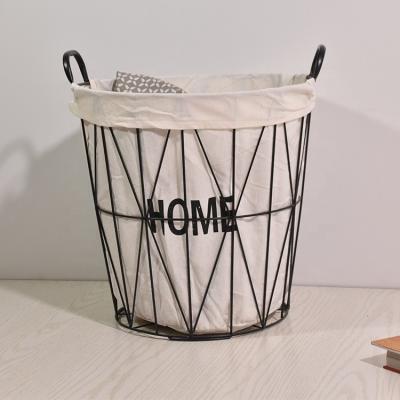 China Wholesale Metal Wire Locker Storage Stored Laundry Basket With Inner Liner for sale