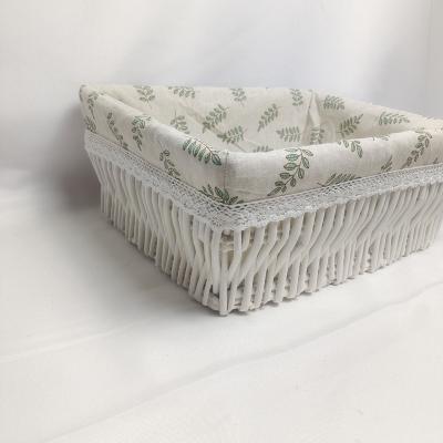 China Rustic Rectangular Wicker Storage Basket for sale