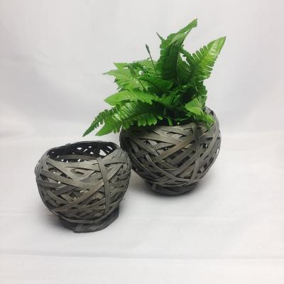 China Potted Plant Pastoral Creative Handmade Wooden Flowers Flower Chip Decorative Containers for sale