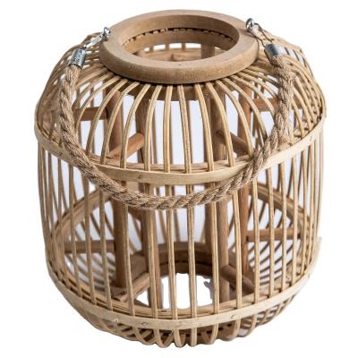 China Home Decoration Lamp Lantern Stand Decorative Bamboo Lighting Hanging Weaving Weaving Bamboo Lantern Hollow Bamboo Lamp Holder Table Lamp for Candle for sale