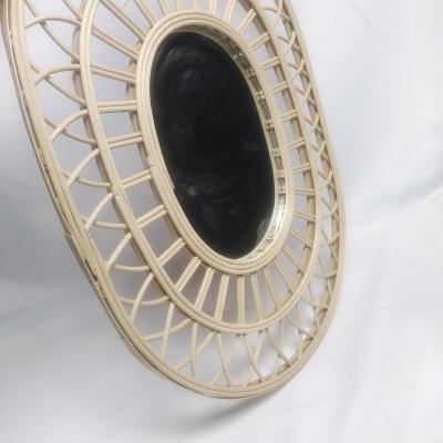 China Art Decor Creative Rattan Interior Decoration Dressing Table Mirror Living Room Atmosphere Magic Mirror for sale