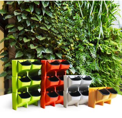 China Plastic Vertical Green Flower / Green Plant Wall Plant Pots For Planting for sale