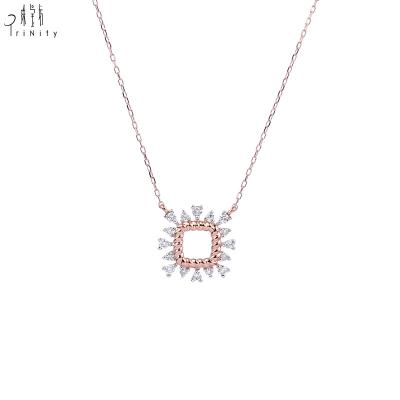 China Newest Design Fashion Jewelry Best Price TRENDY 18K Rose Gold Natural Diamond Necklace For Women for sale