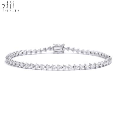 China FASHIONABLE Most Popular Solid White Gold Real Diamond Bracelet For Lady Tennis Bracelet Jewelry 18K for sale