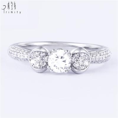 China Romantic Fashionable Latest 18K Gold Bridal Ring Moissanite Diamond Ring For Women for sale