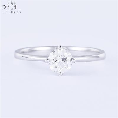 China 2019 Hot Sale 18K White Gold Rings Jewelry Solitaire Engagement Ring Without Center Stone For Women Trendy for sale