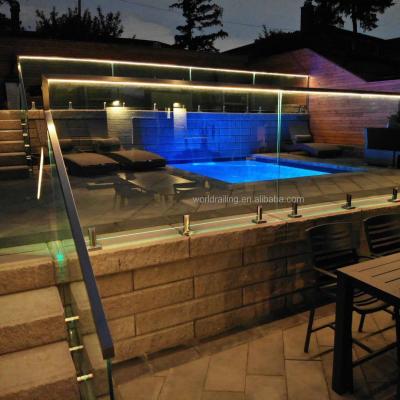 China YL modern led stainless glass repair fence railings and lights modern style balustrades for sale