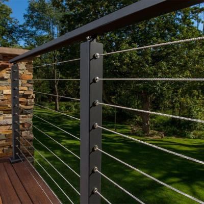 China Outdoor YL Modern Low Maintenance Stainless Steel Railing Black Cable Railing for sale