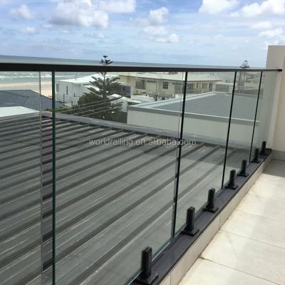 China Modern Stainless Steel YL Pin Railing Swimming Pool Fence Black Square Glass Balustrade for sale