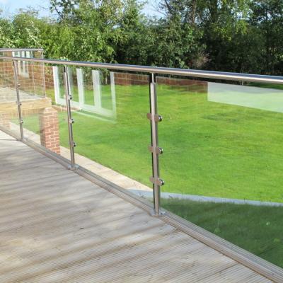 China YL Modern Top Deck High Quality Glass Fencing Outdoor Balustrade 316 Stainless Steel Glass Railing for sale