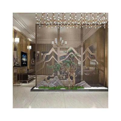 China Customized Commercial Hotel Lobby Decorative Wall Door Panel Laser Cutting Privacy Partition Screen Panel for sale