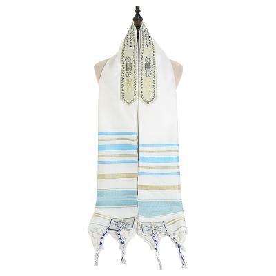 China Wholesale Skin Friendly Embroidery Polyester Arabic Hijab Towel Ethnic Jewish Israeli Tallit Prayer Shawl Tallit With Pockets for sale