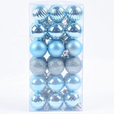 China Plastics 2021 New Christmas Balls Decorations 4cm / 36 Transparent Christmas Ball Hanging Party Decorations for sale