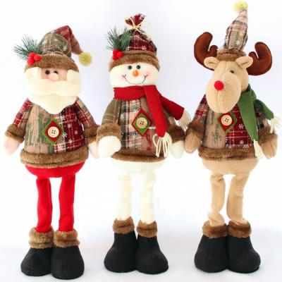 China Flannel 2021 New Christmas Decorations Snowman Doll Decoration Christmas Elk Window Desktop Supplies for sale