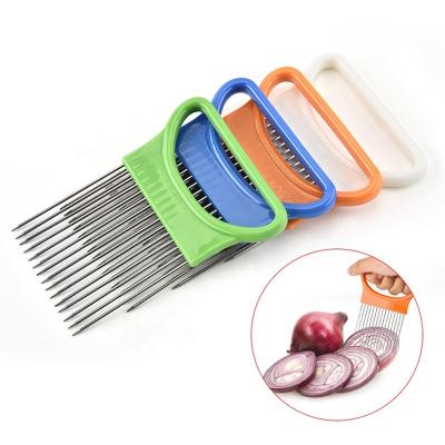 China Viable Needle Onion Vegetable Stainless Steel Fruit Tomato Slicer Cutter Aids Kitchen Supplies for sale