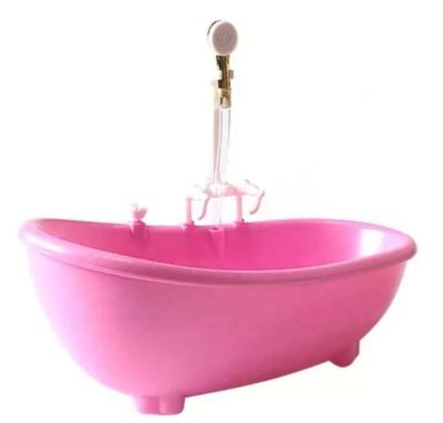 China Cartoon Toy Doll House Electric Water Spray Bathtub with Spout Bath Children's Doll Boy Bathtub Accessories Wholesale for sale