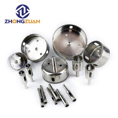 China ZHONGZUAN Glass OEM 6-200mm Diamond Drill Bit Hole Opener Diamond Glass Hole Saw For Tile Marble Glass Drilling for sale