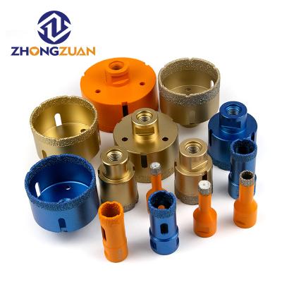 China Customizable Drilling Holes Hot Sale M14 Welded Diamond Hole Saw For Granite Ceramic Tiles Diamond Core Marble Dry Drill Bits for sale