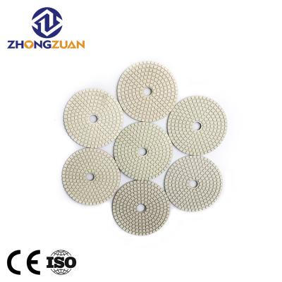 China Hot Sale 4inch 7 Granite Step Wet Flexible Quartz Marble / Diamond Stone Marble Bond Resin Bond Polishing Pads for sale