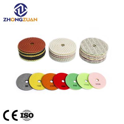 China Cheap Marble Granite Diamond Wet Polishing Pad / Granite Factory Use 4inch 100mm For Wet Polished Marble Granite for sale