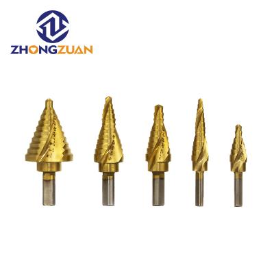 China Customized Drilling Holes Inch HSS Flute Step Spiral Drill Bits For Metal Wood PVC Board Drilling for sale