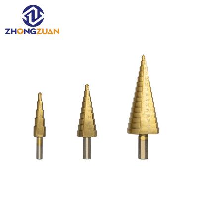 China Professional Customizable Metal Steel Drilling Flute HSS 3 Step Core Drill Bits Metric Straight Hole Saw For Metal Stainless Steel Drilling for sale