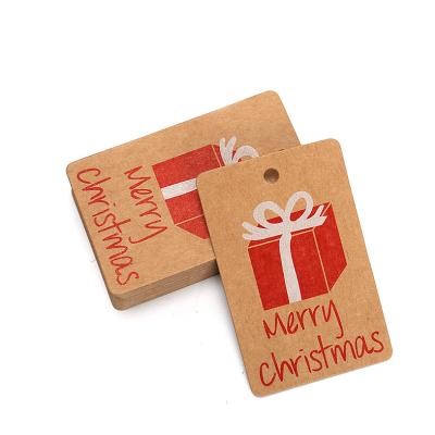 China Custom Label Design Luxury Merry Christmas Wrapping Paper Logo Recyled Gift Tag Paper Label Tag For DIY Decoration for sale