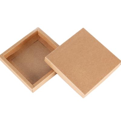 China Recycled Brown Kraft Paper Cardboard Different Materials Sizes DIY Gift Boxes With Lid for sale