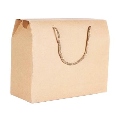 China Recyclable Brown Corrugated Kraft Paper Fruit Packaging Box With Handle for sale