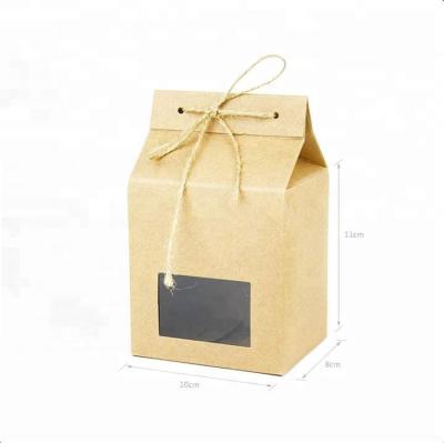 China Recyclable Empty Kraft Paper Box With Window Tea Food Packaging Box Wholesale for sale