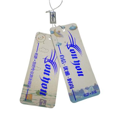 China Custom Recyled Brand Design Foil Logo Printing Paper Hang Tags Labels Apparel Hang Tags Garment Label for sale