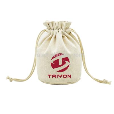 China 2020 Recyclable Sew Cotton Muslin Round Bottom Drawstring Bag For Storage Coffee Tea for sale