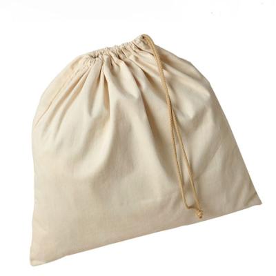 China Recyclable Cheap Empty Cotton Canvas Drawstring Bag For Groceries for sale