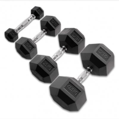 China Universal Dumbbells Set Hex Rubber High Quality Dumbbells Set Pounds Hex Rubber for sale