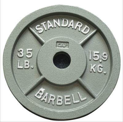 China Universal Hot Sale Gym Weightlifting Equipment Barbell Training Free Weight Cast Iron Black Paint Weight Plates Standard Barbell for sale