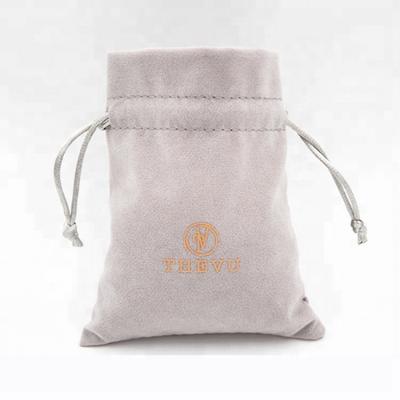 China Custom Logo Printed Drawstring Jewelry Velvet Pouch Bag Jewelry Pouches Recyclable With Logo for sale