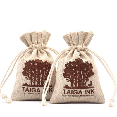 China Eco-Friendly Small Promotional Gift Jewelry Custom Logo Drawstring Bag Canvas Jewelry Pouch for sale