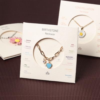 China Eco-friendly hot sale texture paper bracelet necklace card holder custom logo printed jewelry display cards sleeve for sale