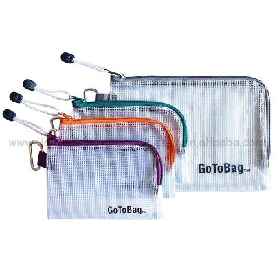 China Free Sample Logo Recyclable Custom Mini Zipper Cosmetic Packaging Souvenir Clear Pouch Clear PVC Mesh Bag for sale