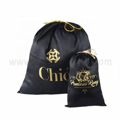 China Various extra large luxury custom printed silk satin bag for weave wig hair extension packaging for sale