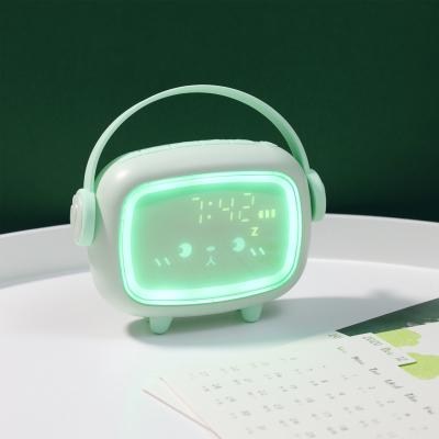 China Beautiful Calendars Time Angel Wake Up Clock Children Cube Led Digital Desk Table Alarm Clock for sale