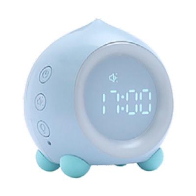 China Classroom Cute Peach LED Alarm Clock Colorful Light Children's Sleep Training Bedroom Bedside Desk Wake Up Alarm Clock for sale