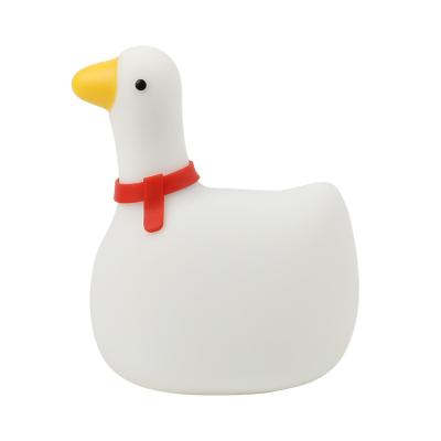 China New Creative Night Light USB Rechargeable Children's Bedroom With Silicone Lamp Swing Goose Night Lamp for sale