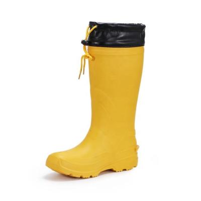 China Light Weight EVA Yellow Waterproof Gumboots Rain Cover Boots Woman Boots for sale