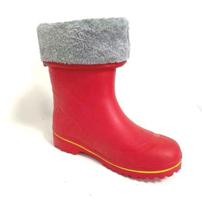 China Cushioning Hot Selling Red Women Fashion Waterproof High Knee Boot Shoes Plush Warm Winter Boots Snow Boots for sale