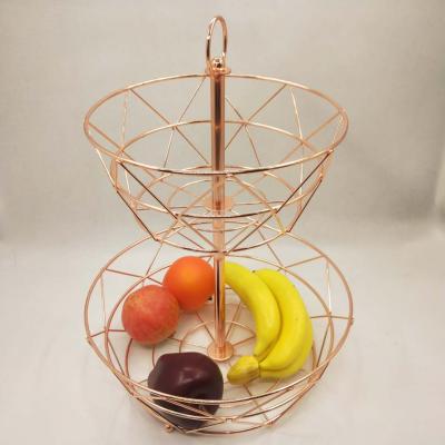 China Workable Factory Metal Kitchen Trolley Trolley Fruit Basket Fruit Basket Kitchen Storage Multilayer Basket for sale