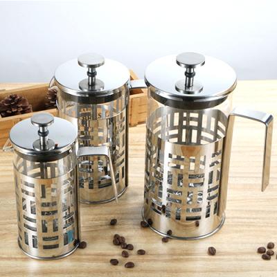 China Borosilicate Glass Coffee Maker Viable French Heat Resistant Plunger Coffee Press Stainless Steel Travel French Press for sale