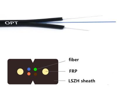 China PE Factory Provided Wholesale Gjxh Ftth G657A G652D Indoor Flat Fiber Drop Cable Fiber Optic Cable for sale