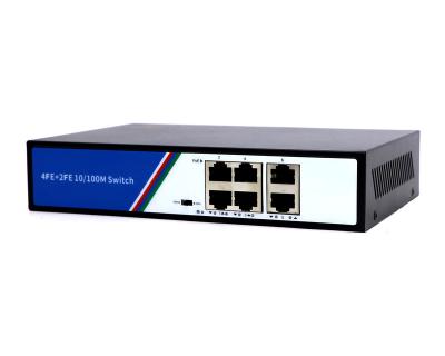 China Chinese Professional POE Manufacturer FTTH Fiber Equipment Gigabit 4 PoE Switch 10/100M With 2 SFP PoE Port Network Switch for sale